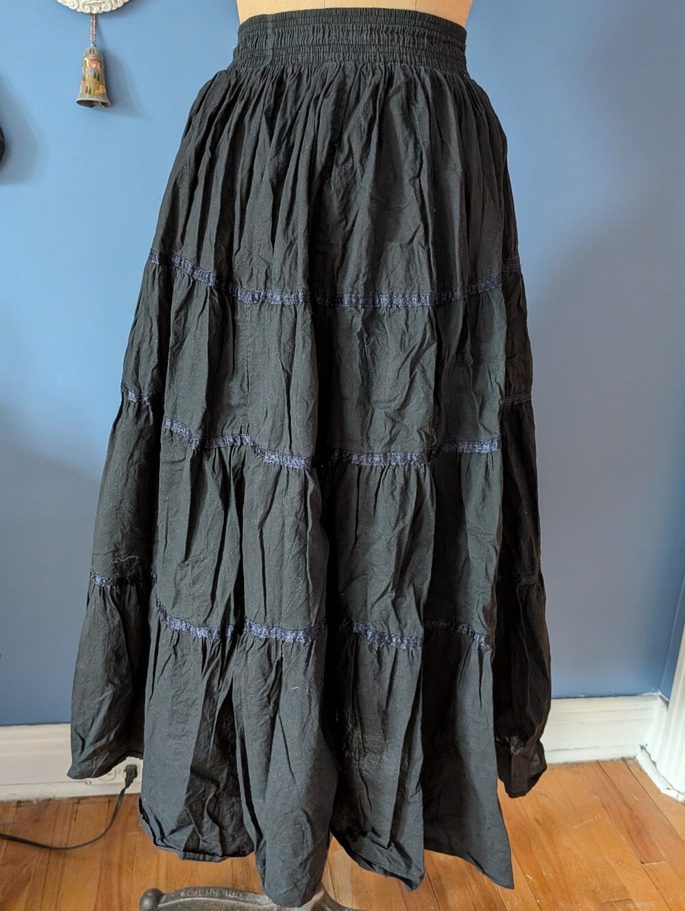 Studio West Black Tiered Maxi Skirt